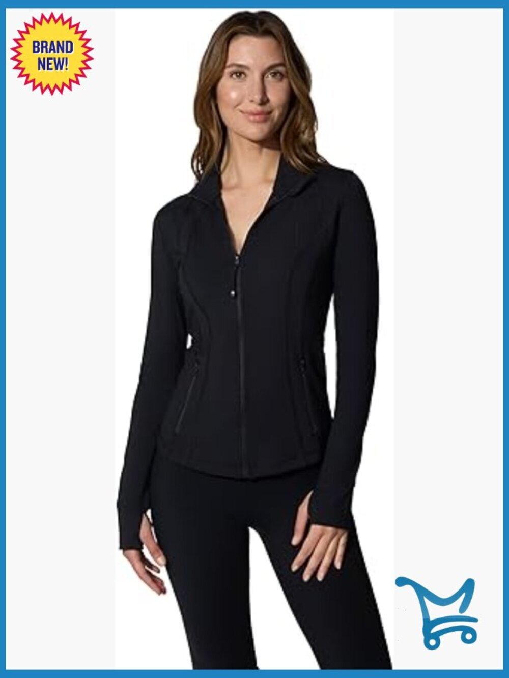 Full Zip Running Track Jacket Lightweight Athletic Slim Fit Thumbholes